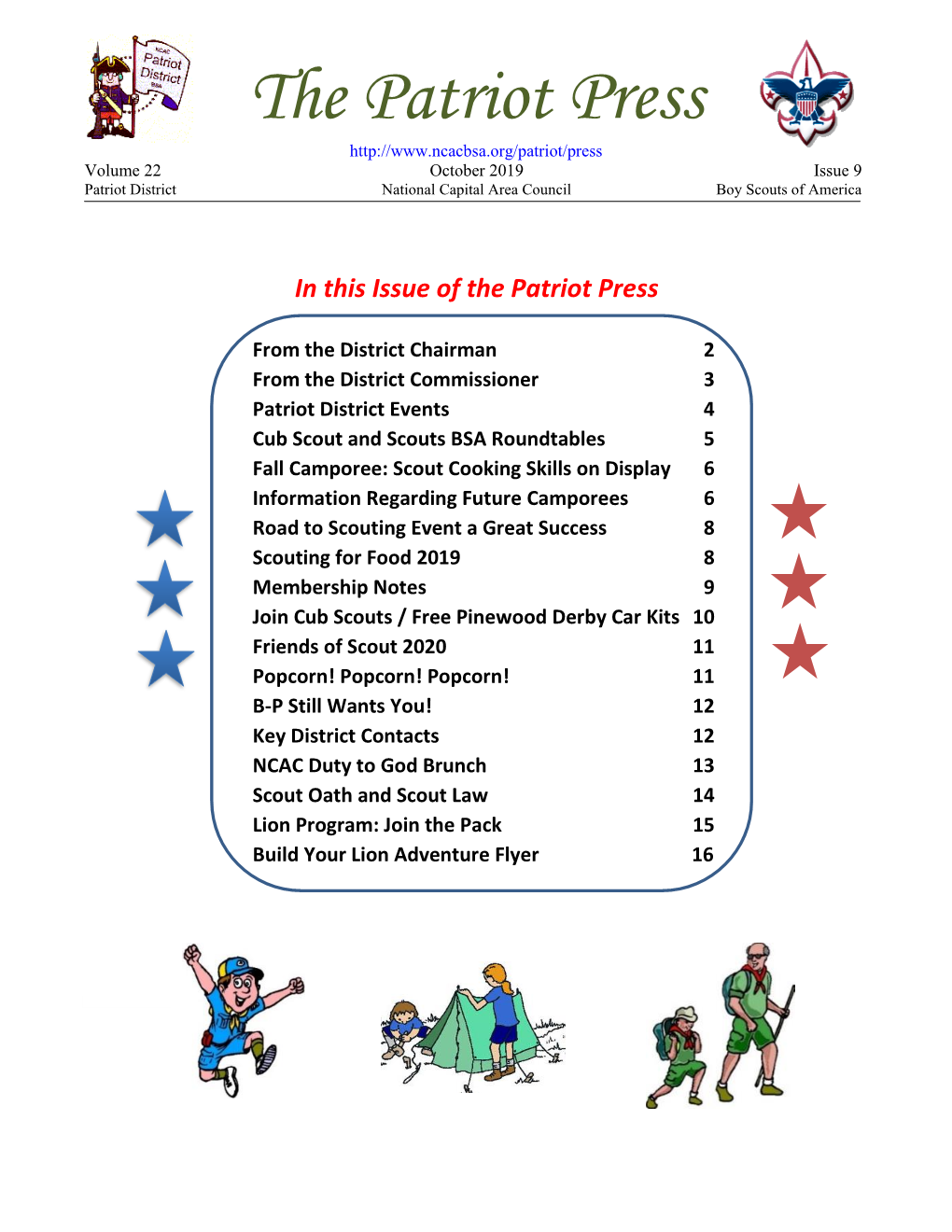 The Patriot Press Volume 22 October 2019 Issue 9 Patriot District National Capital Area Council Boy Scouts of America