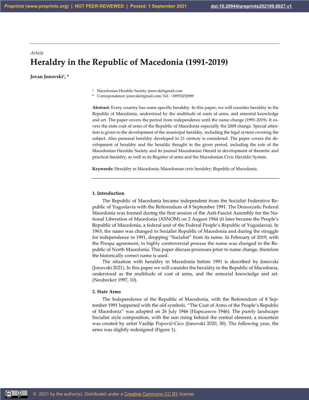 Heraldry in the Republic of Macedonia (1991-2019)