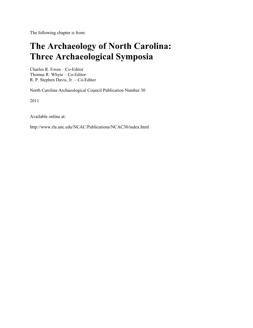 Cherokee Ethnogenesis in Southwestern North Carolina