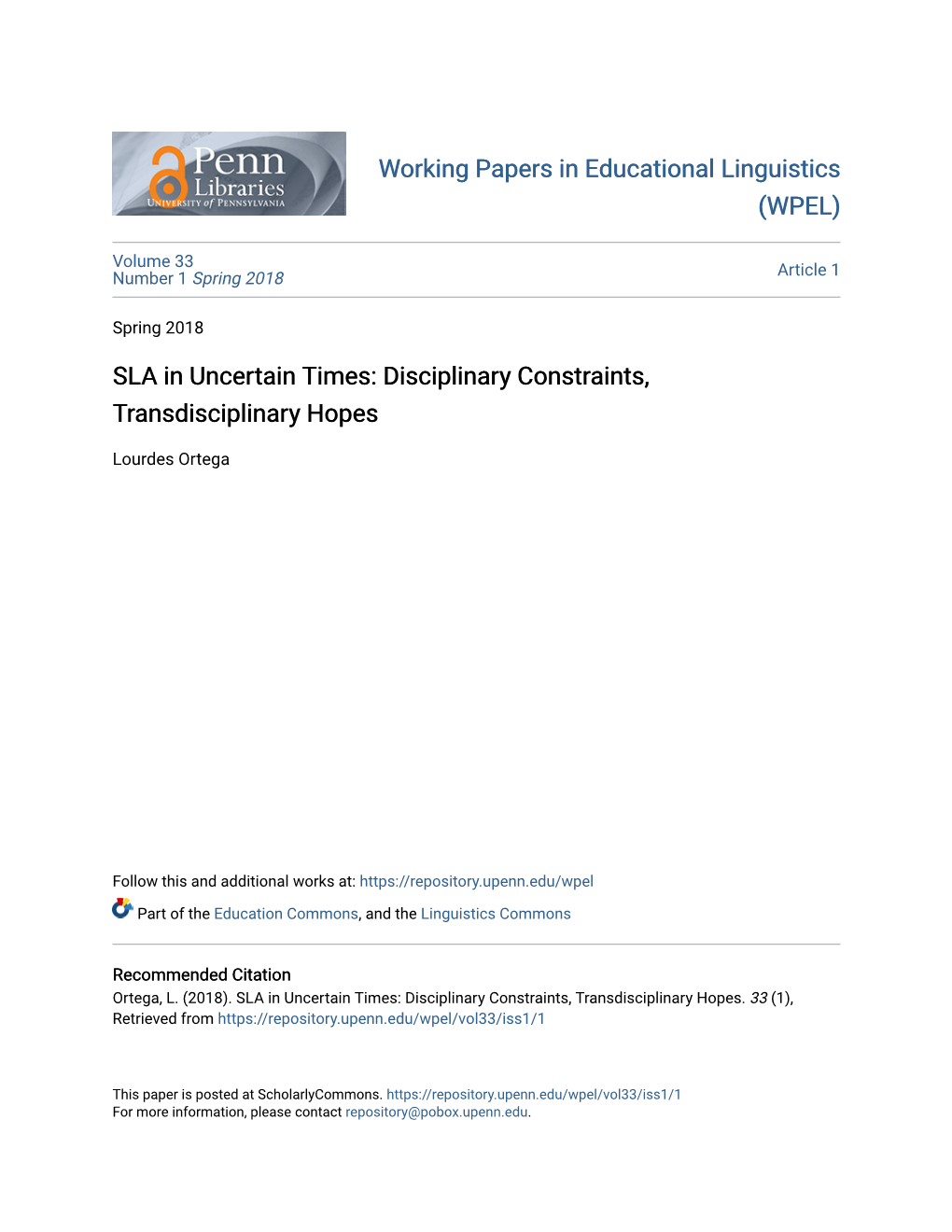 SLA in Uncertain Times: Disciplinary Constraints, Transdisciplinary Hopes