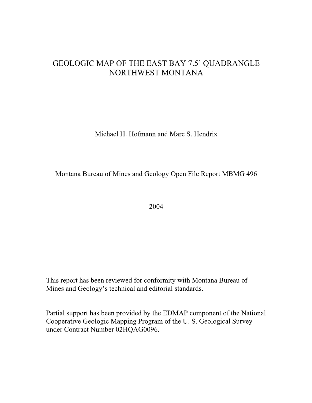 Geologic Map of the East Bay 7.5' Quadrangle