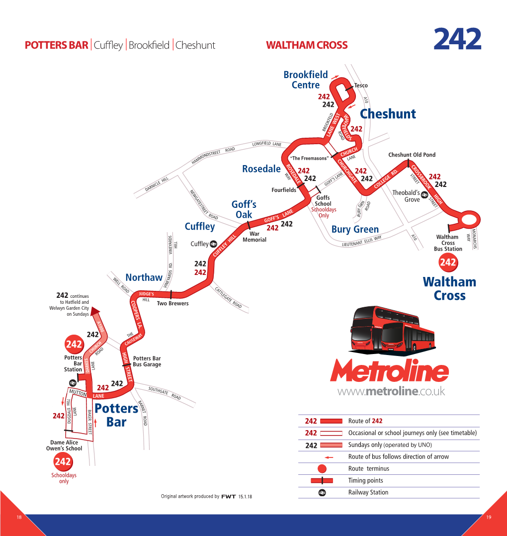 Potters Bar to Cheshunt and Waltham Cross