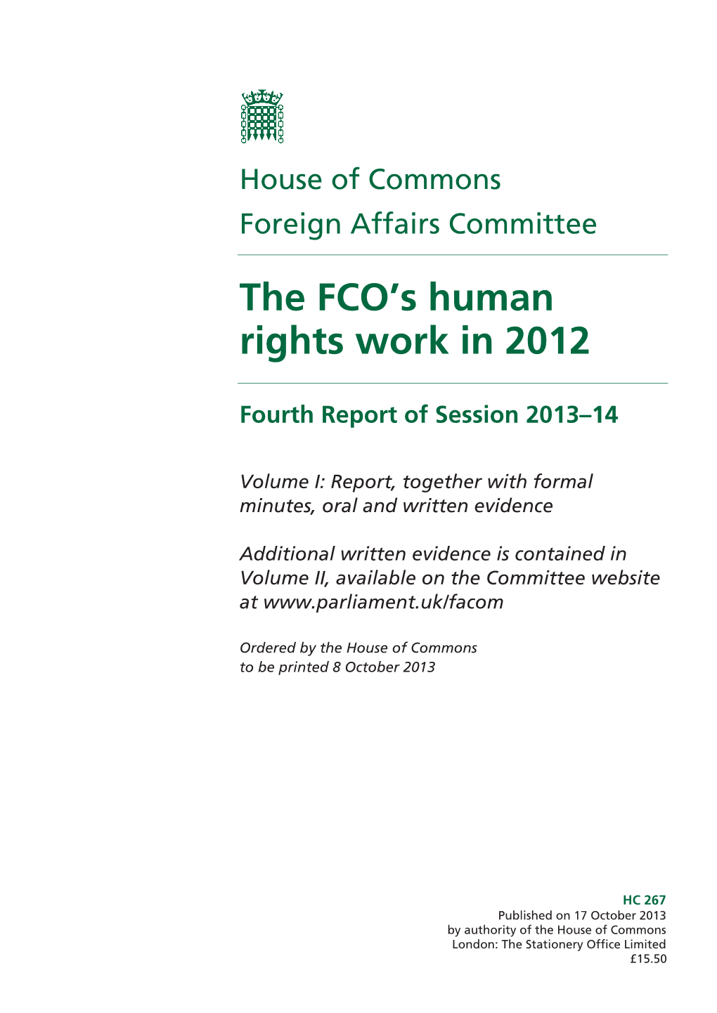 The FCO's Human Rights Work in 2012