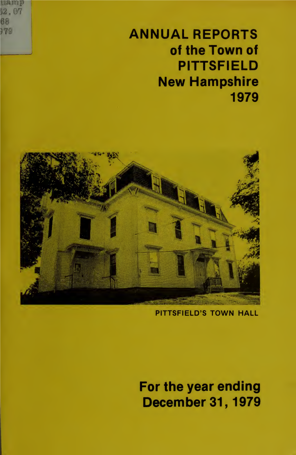 Annual Report of the Town of Pittsfield, New Hampshire