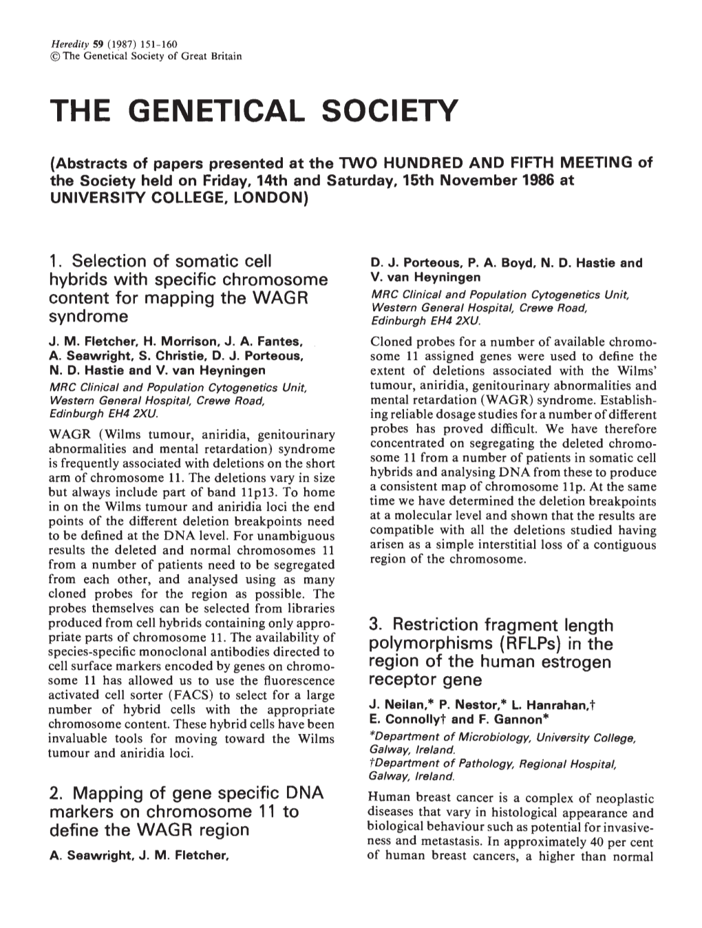 The Genetical Society of Great Britain