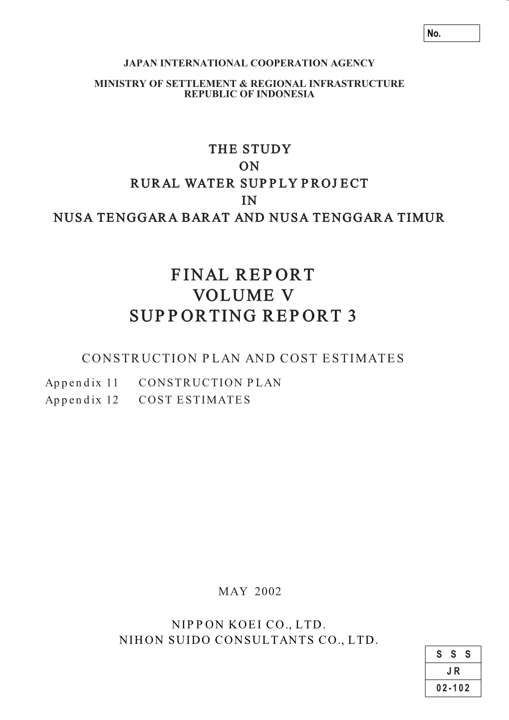 Final Report Volume V Supporting Report 3