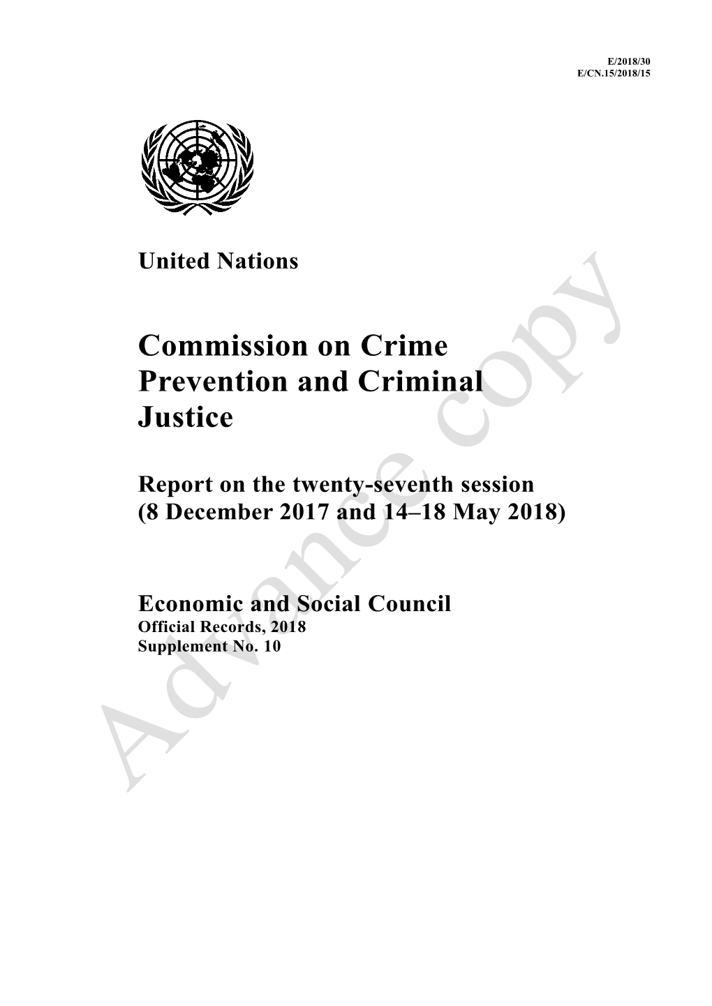 Commission on Crime Prevention and Criminal Justice