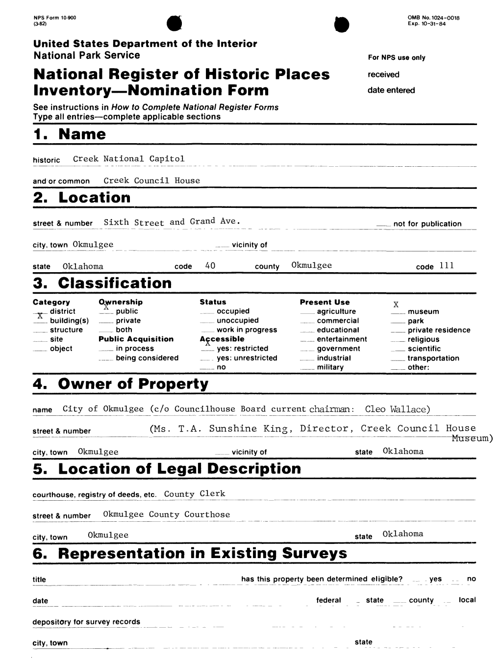 National Register of Historic Places Inventory Nomination Form