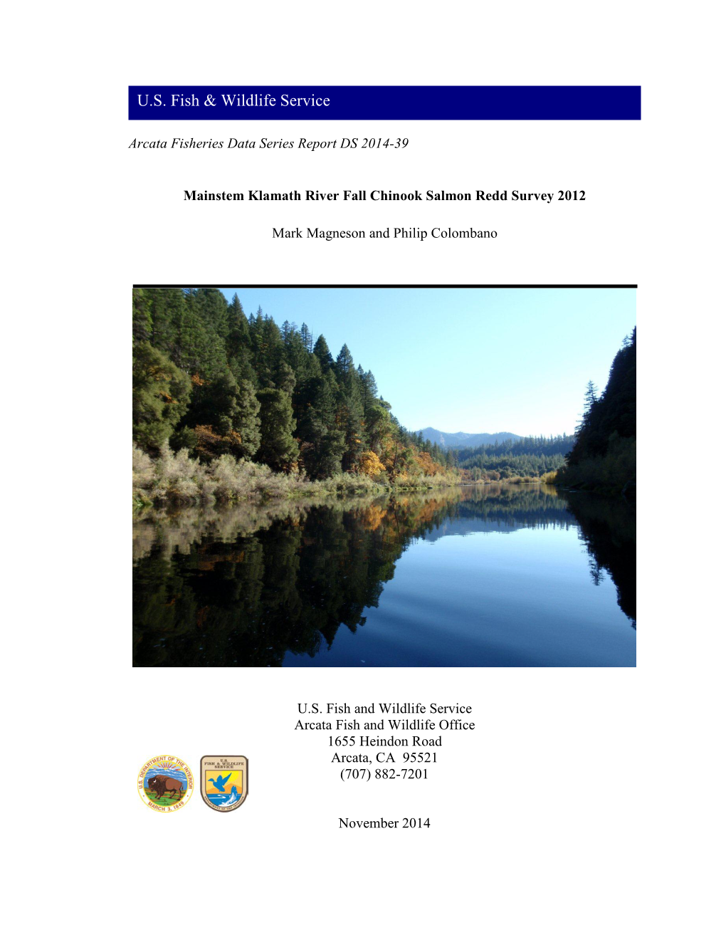 Mainstem Klamath River Fall Chinook Salmon Redd Survey 2012
