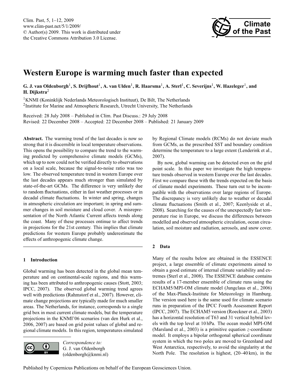 Western Europe Is Warming Much Faster Than Expected