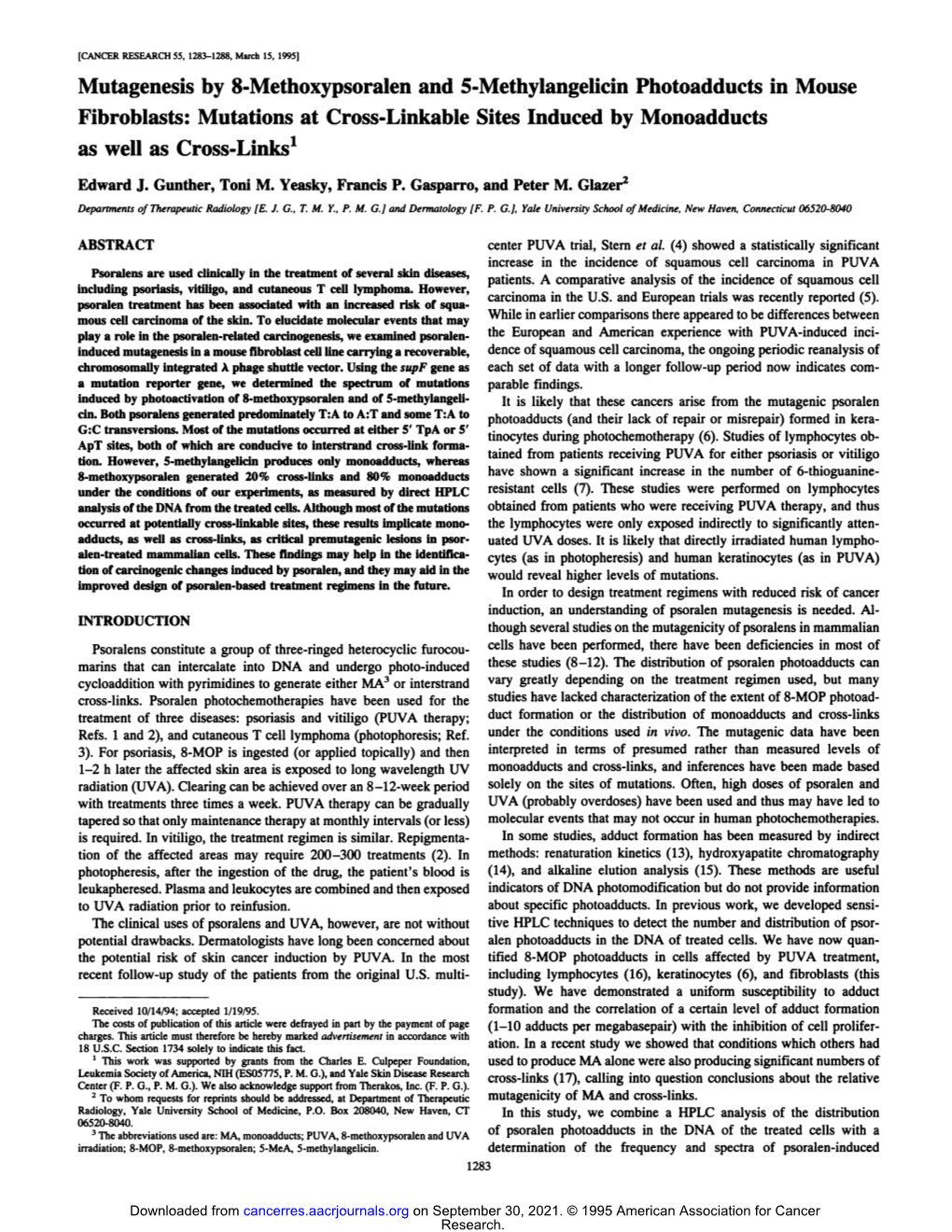 Mutagenesis by 8-Methoxypsoralen and 5-Methylangelicin Photoadducts in Mouse Fibroblasts: Mutations at Cross-Linkable Sites Indu