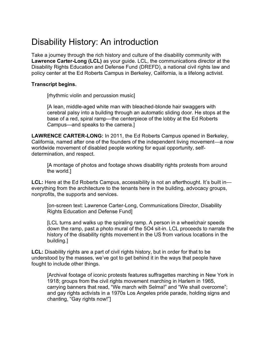 Disability History: an Introduction