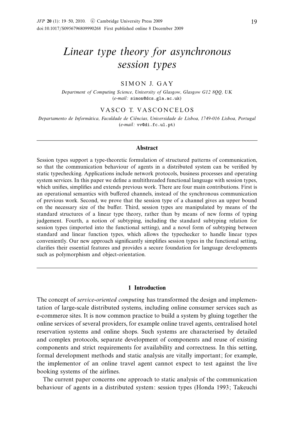 Linear Type Theory for Asynchronous Session Types