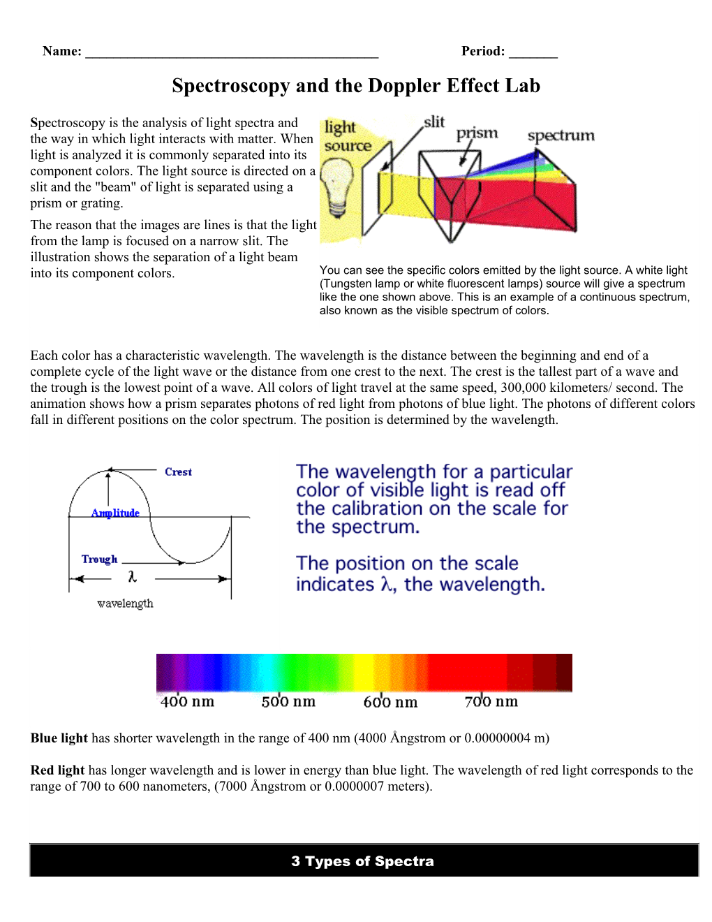 Spectroscopy and the Doppler Effect Lab