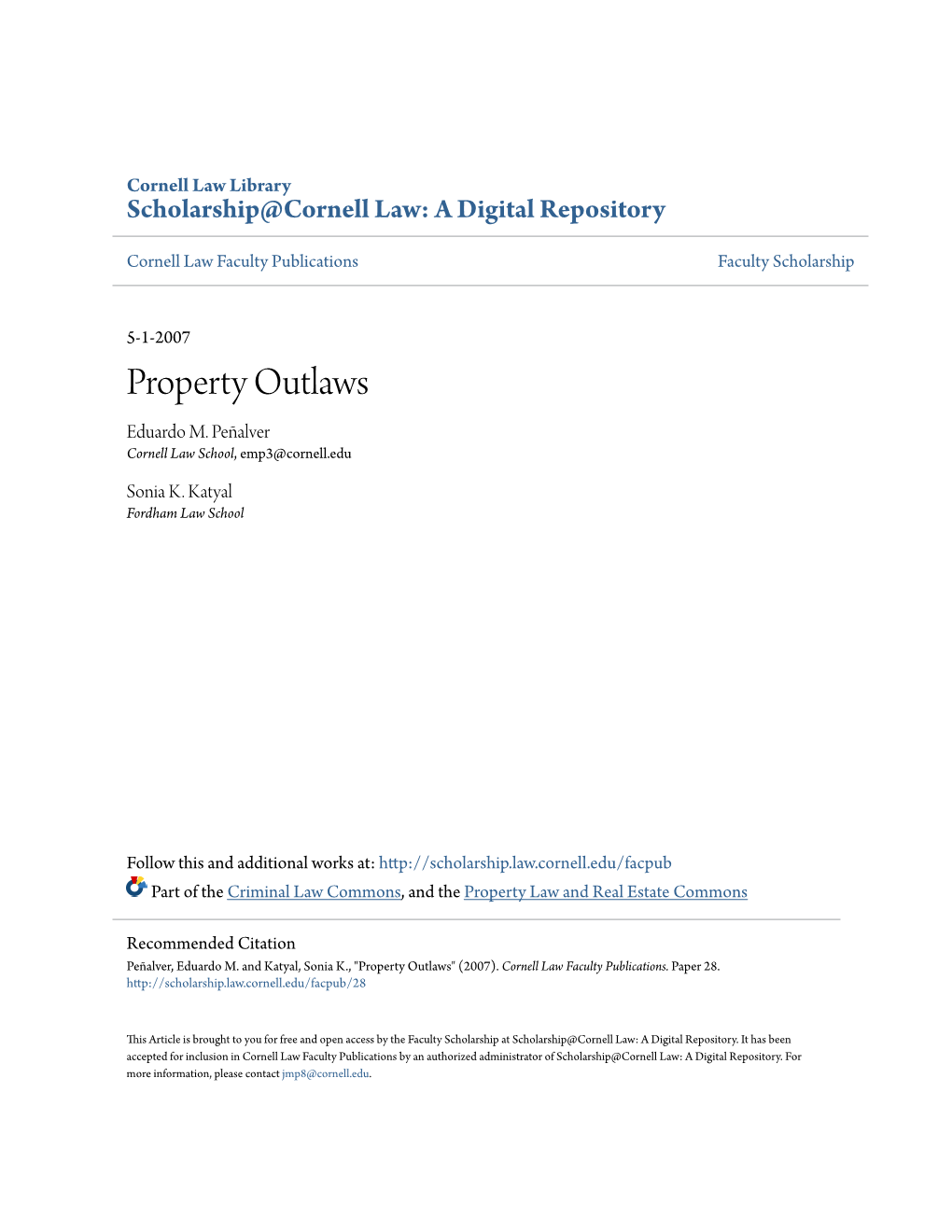 Property Outlaws Eduardo M