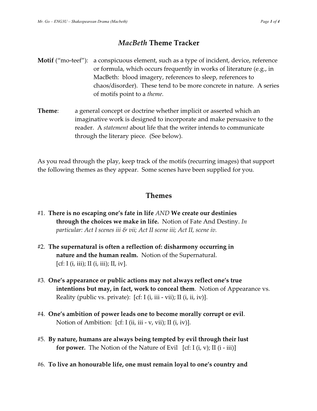 Mr. Go ENG3U Shakespearean Drama (Macbeth) Page 2 of 2