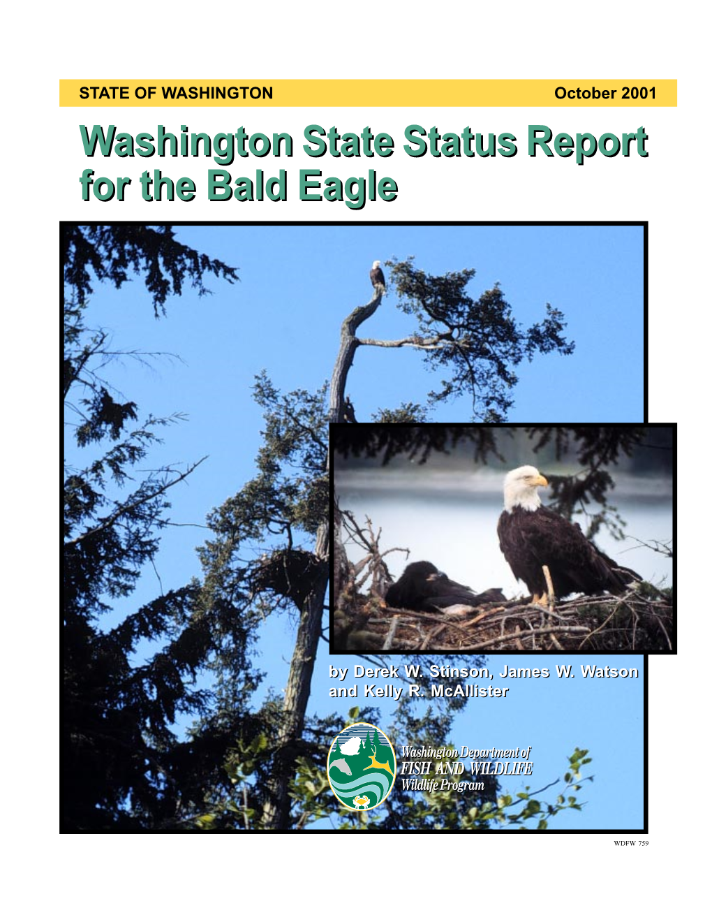 WDFW Washington State Status Report for the Bald Eagle