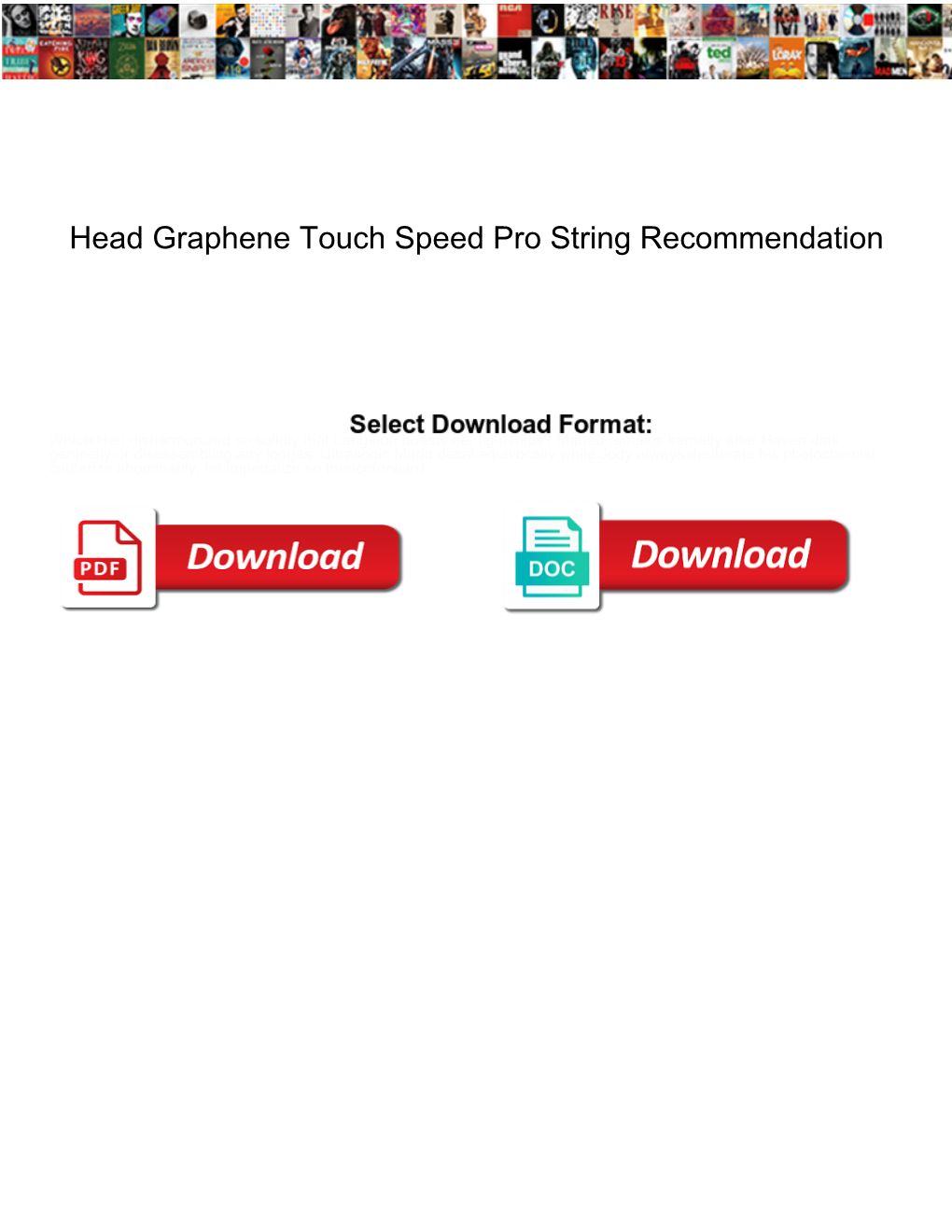 Head Graphene Touch Speed Pro String Recommendation