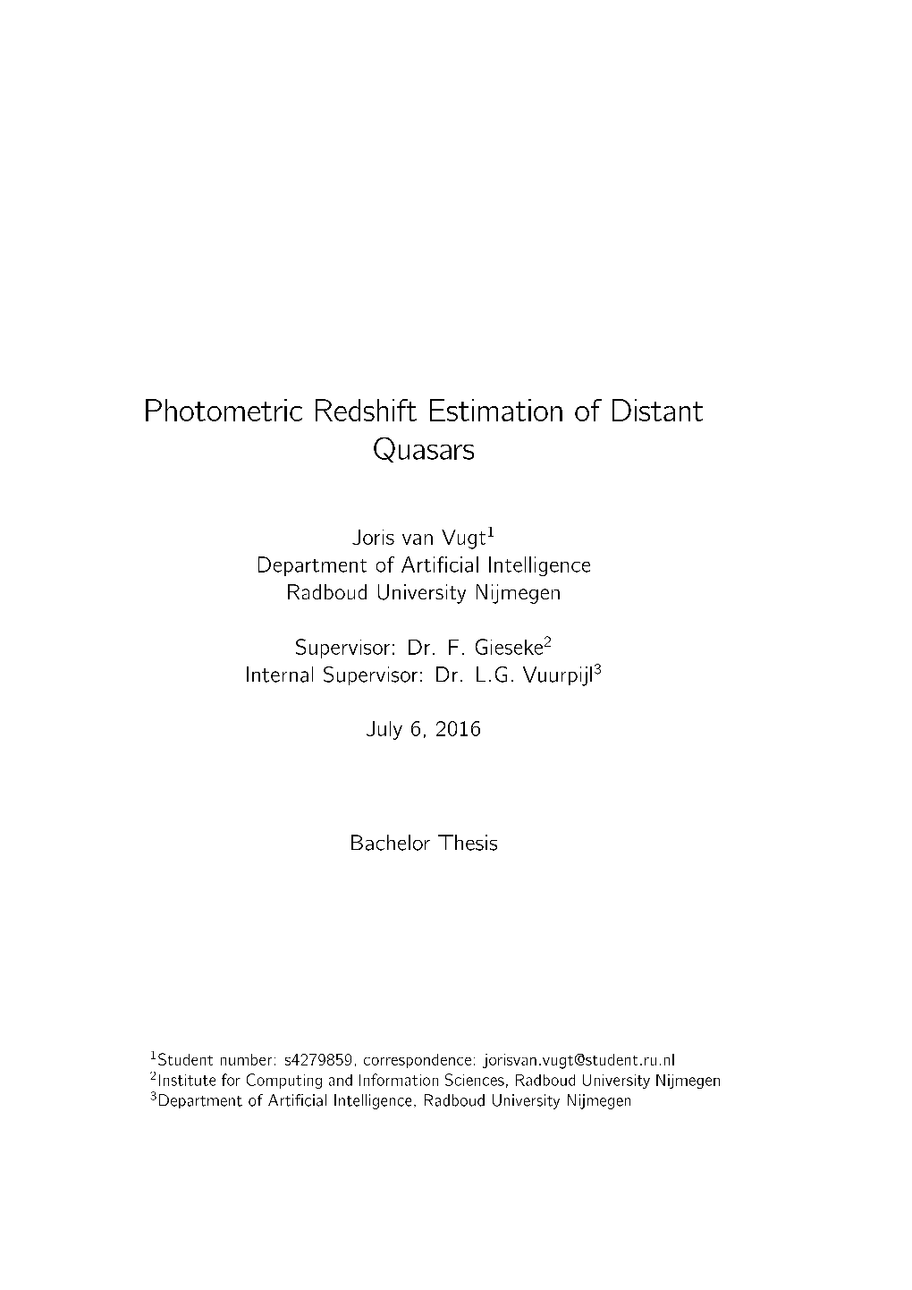 Photometric Redshift Estimation of Distant Quasars
