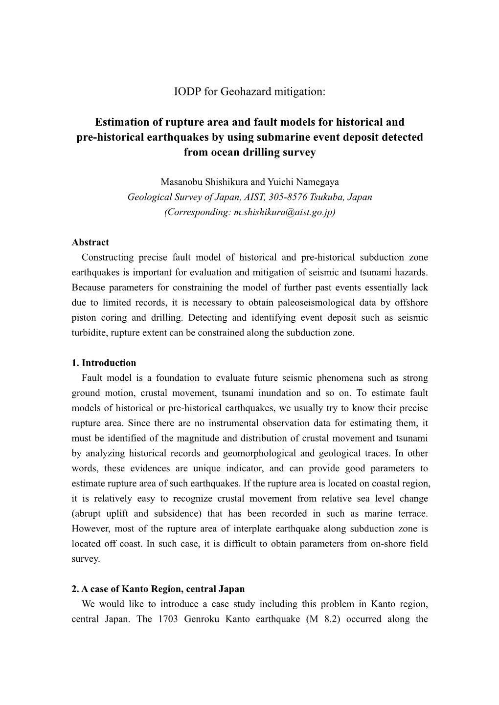 IODP for Geohazard Mitigation