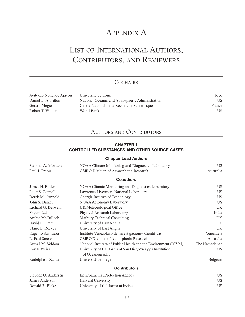 Appendix a List of International Authors, Contributors, and Reviewers