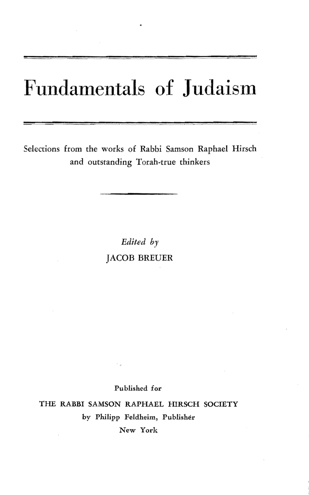 Fundamentals of Judaism