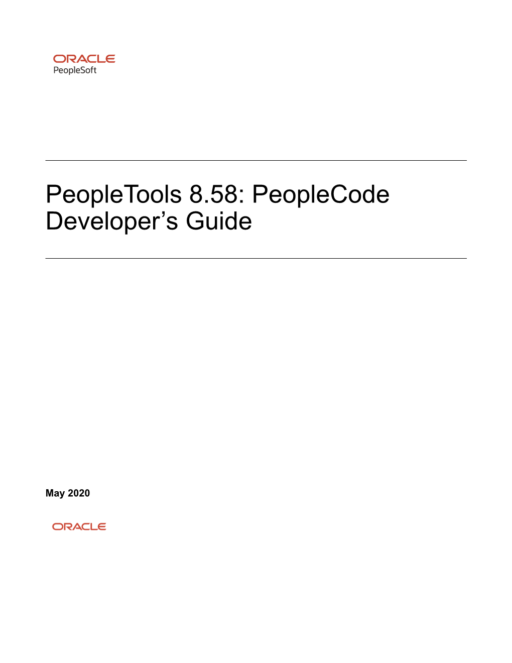 Peopletools 8.58: Peoplecode Developer's Guide