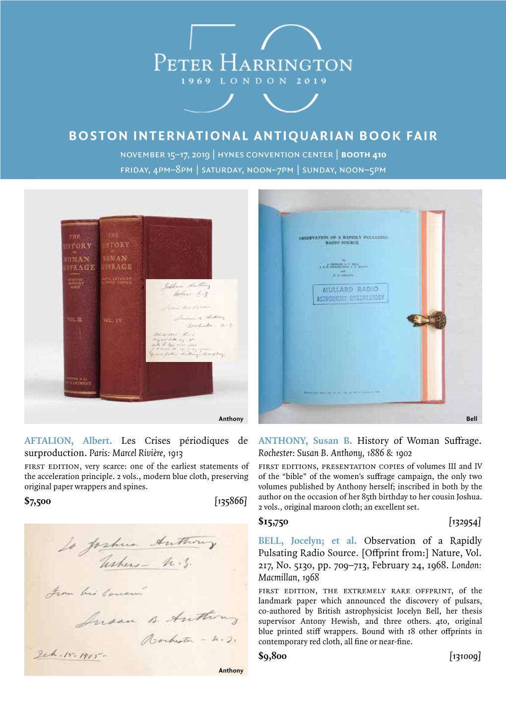 Boston International Antiquarian Book Fair 2019