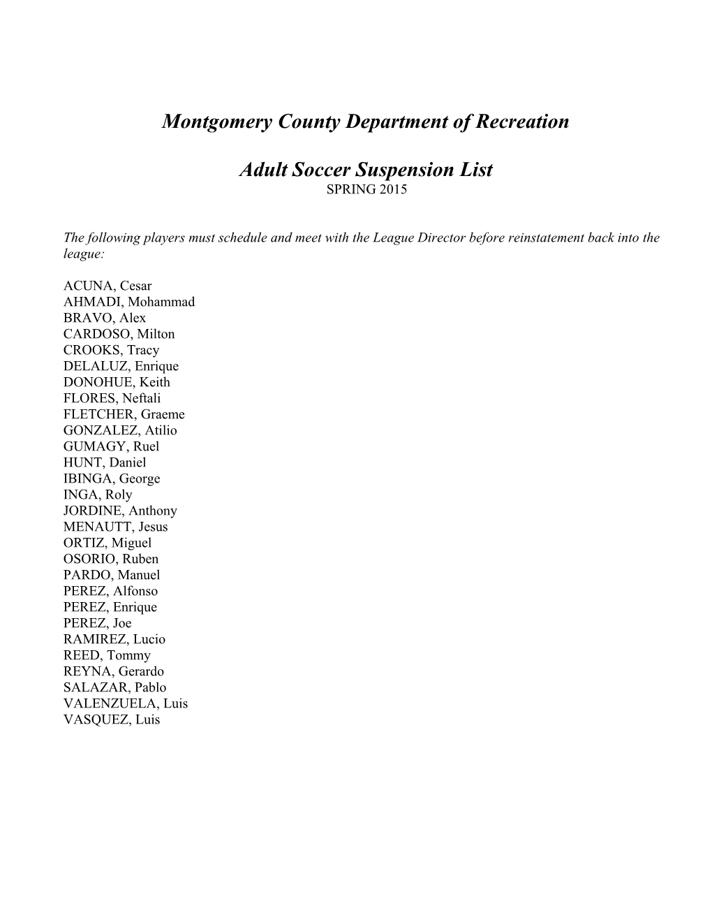 Montgomery County Department of Recreation s1