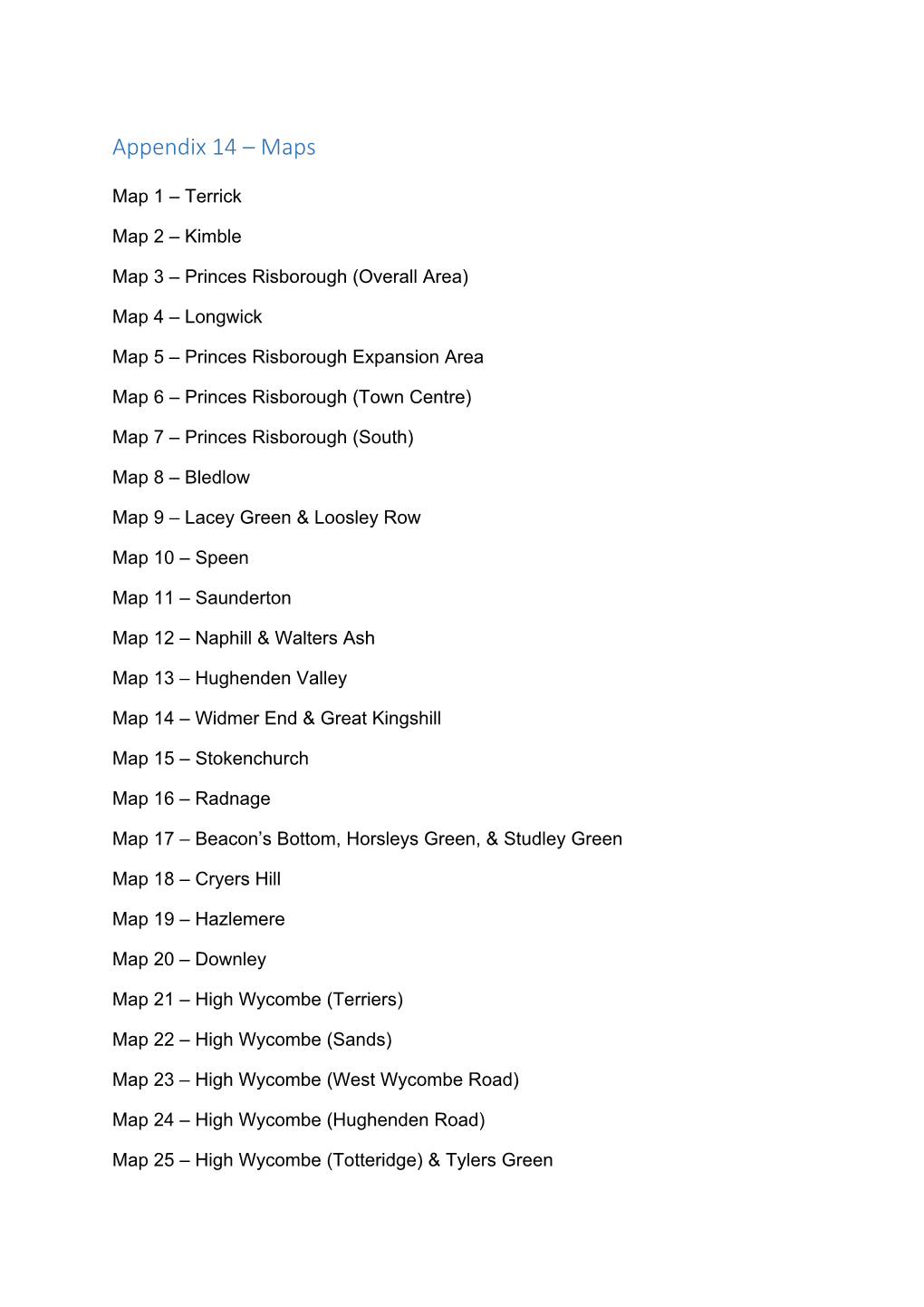 Appendix 14 – Maps