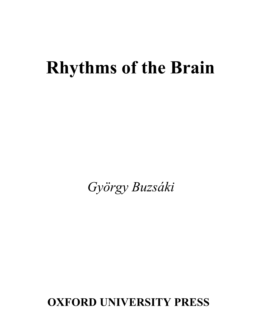 Rhythms of the Brain