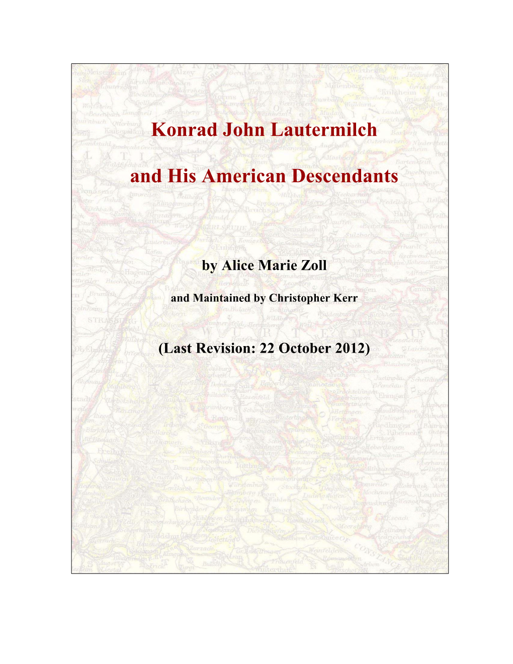 121022 Descendants of Konrad John Lautermilch