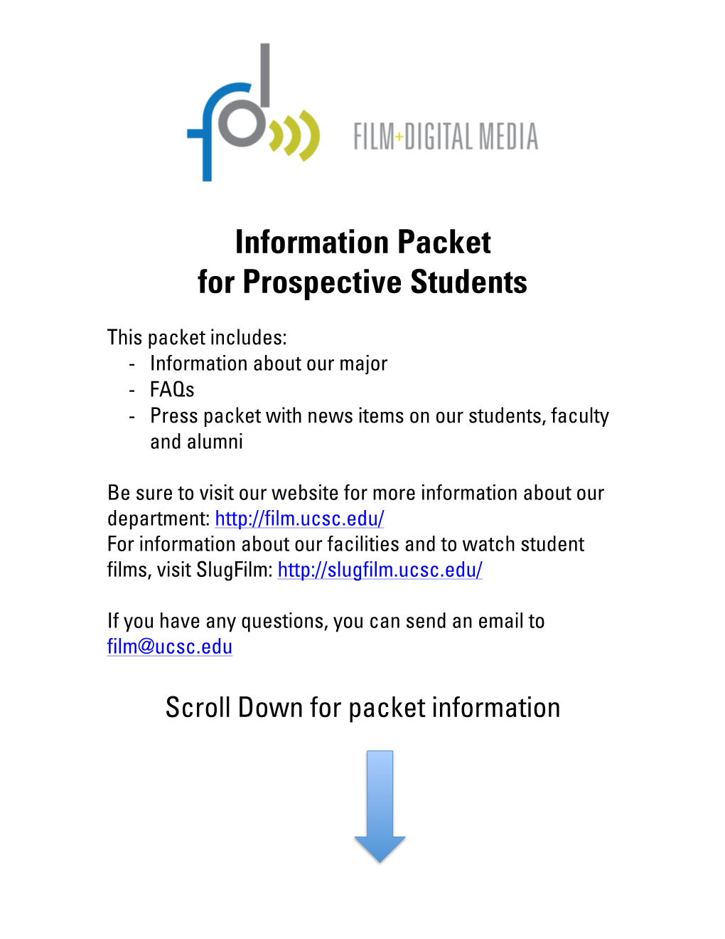 Information Packet for Prospective Students