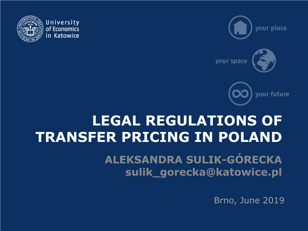 Legal Regulations of Transfer Pricing in Poland
