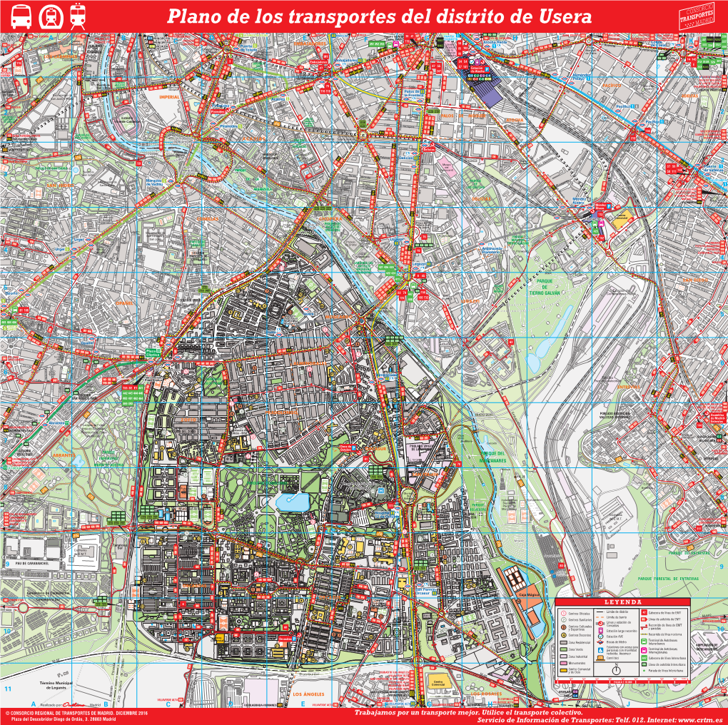 Plano De Los Transportes Del Distrito De Usera