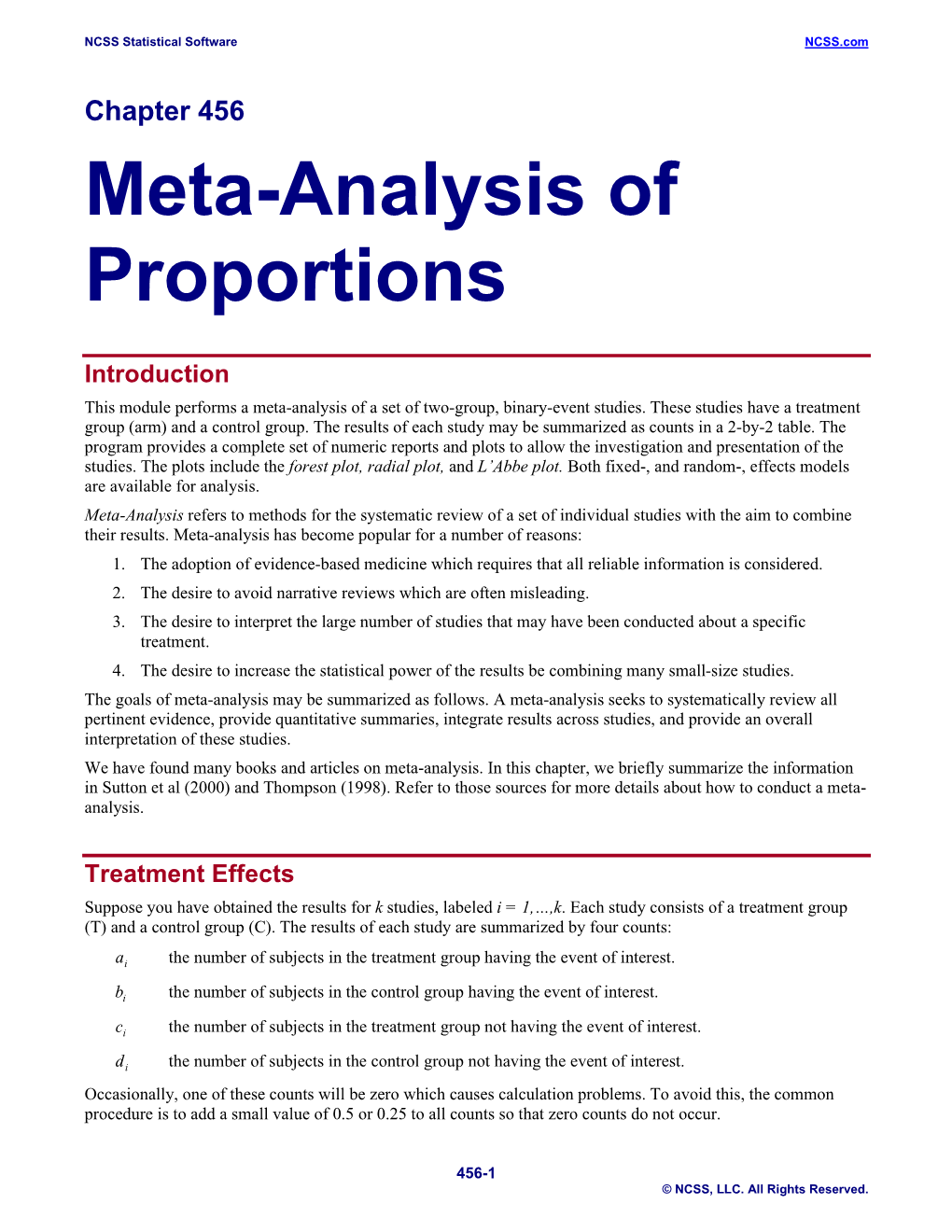 Meta-Analysis of Proportions