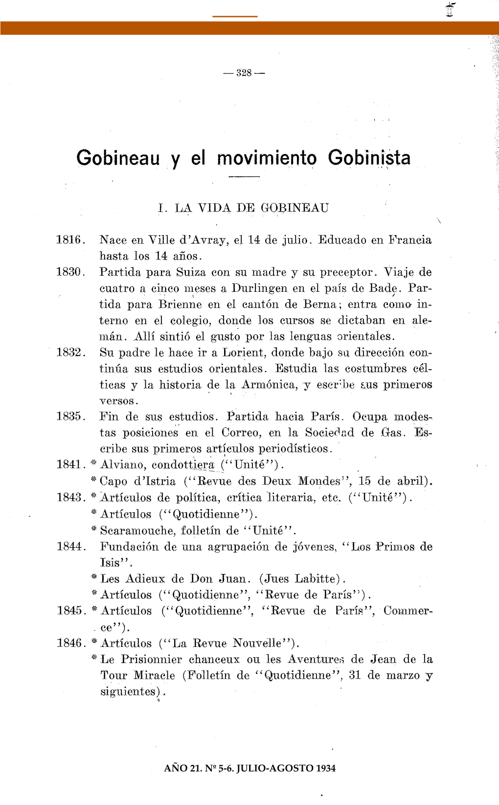 Gobineau Y El Movimiento Gobinista