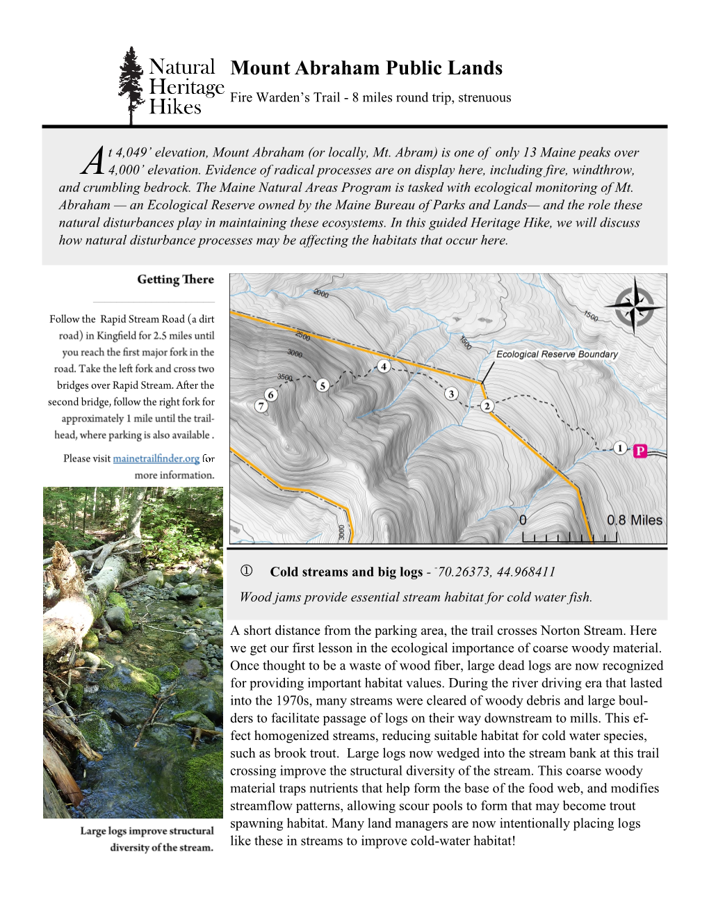 Mount Abraham Public Lands Fire Warden’S Trail - 8 Miles Round Trip, Strenuous