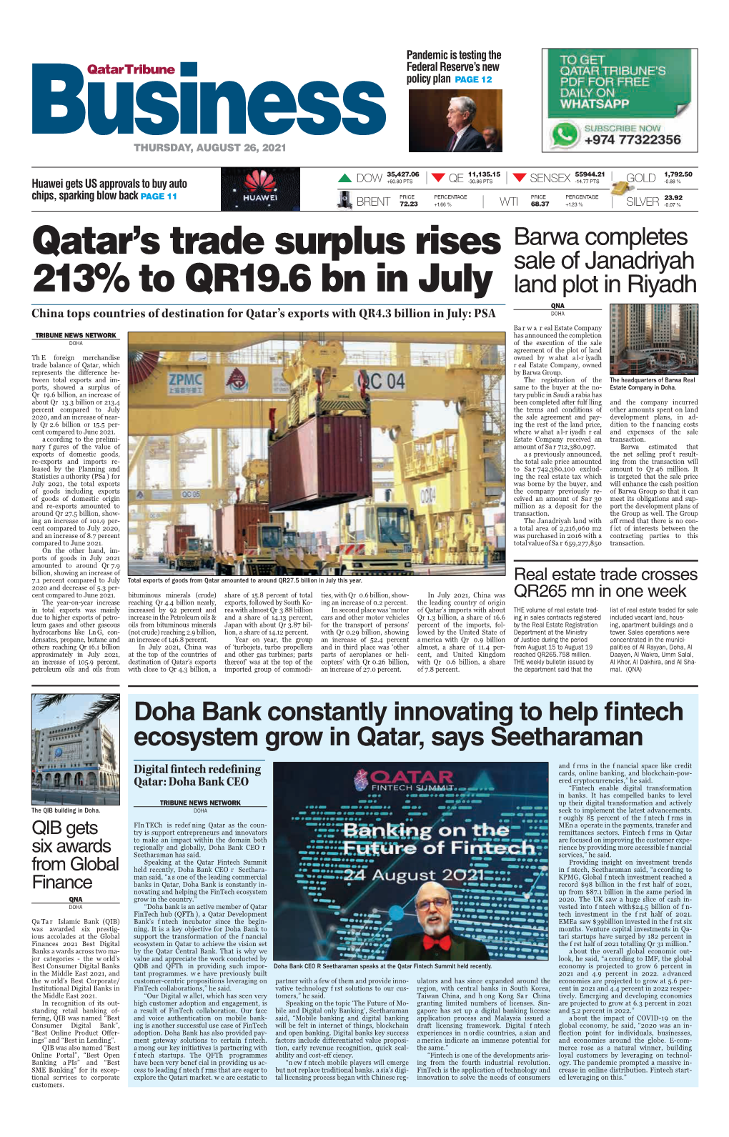 Doha Bank Constantly Innovating to Help Fintech Ecosystem Grow in Qatar, Says Seetharaman
