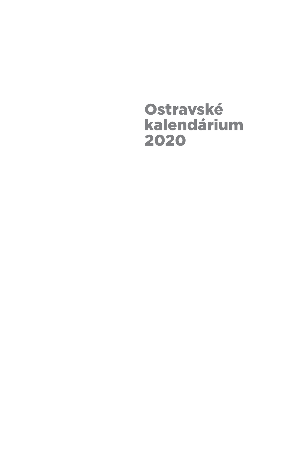 Ostravské Kalendárium 2020