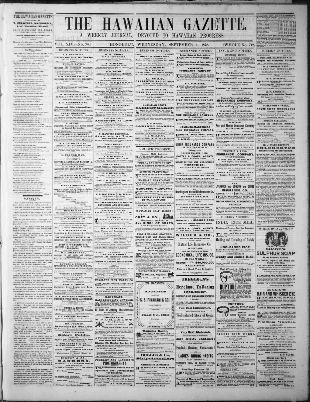 THE HAWAIIAN GAZETTE, 34Um-Iah,;