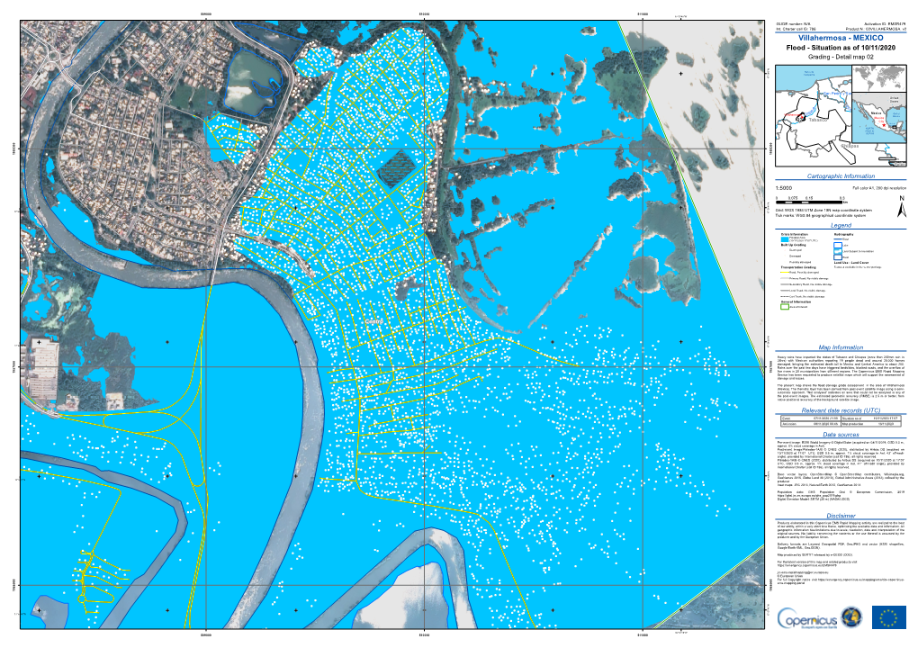 Villahermosa - MEXICO Flood - Situation As of 10/11/2020 Gra Ding - Deta Il Ma P 02 N N " " 0 0 ' ' Bah’A De 9 9 5 5