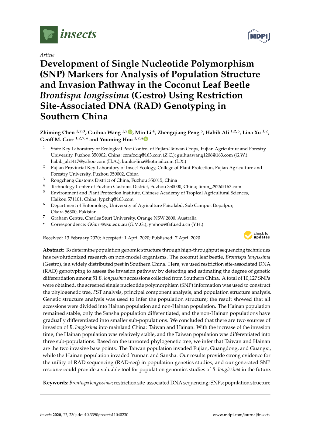 Development of Single Nucleotide Polymorphism (SNP)