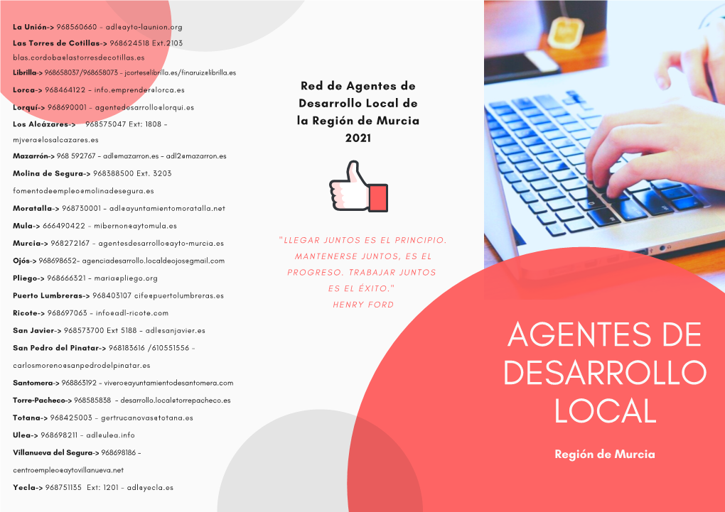 Folleto Agentes De Desarrollo Local Región De Murcia