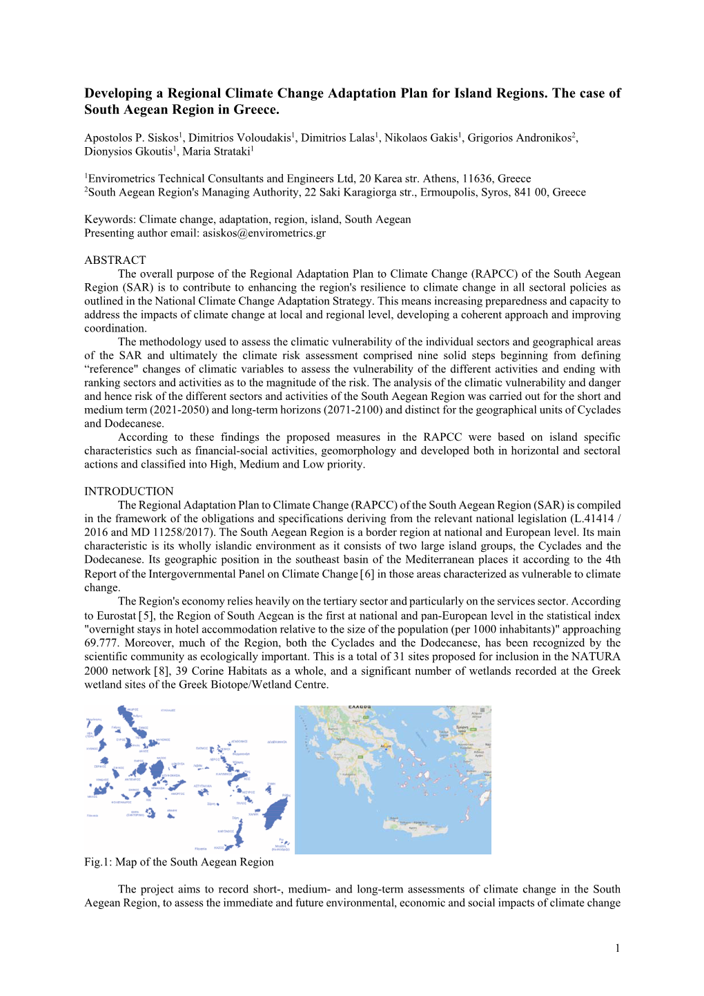 Developing a Regional Climate Change Adaptation Plan for Island Regions