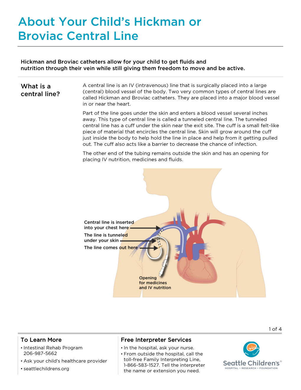 PE2430 About Your Child's Hickman Or Broviac Central Line