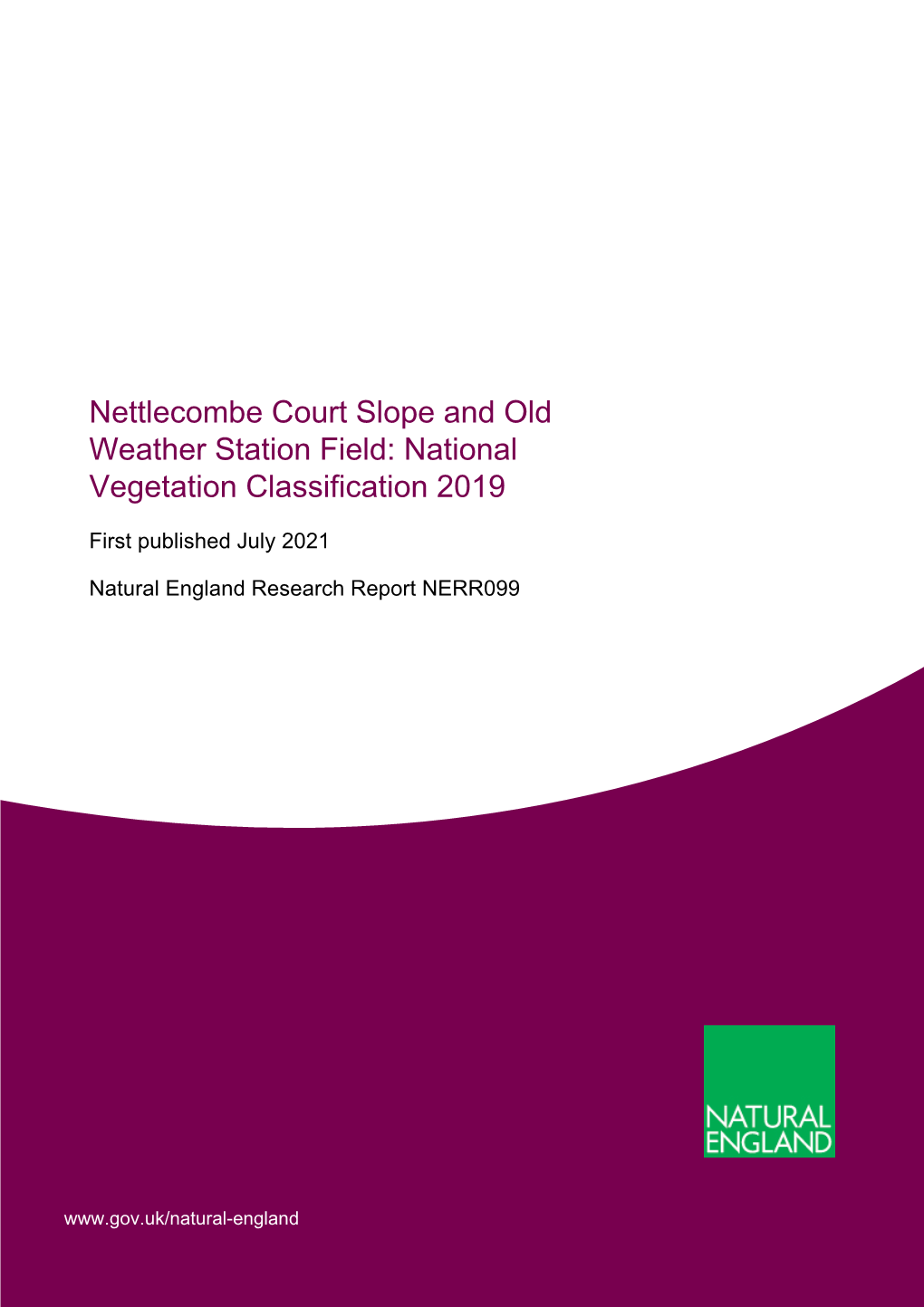 Nettlecombe Court Slope and Old Weather Station Field: National Vegetation Classification 2019