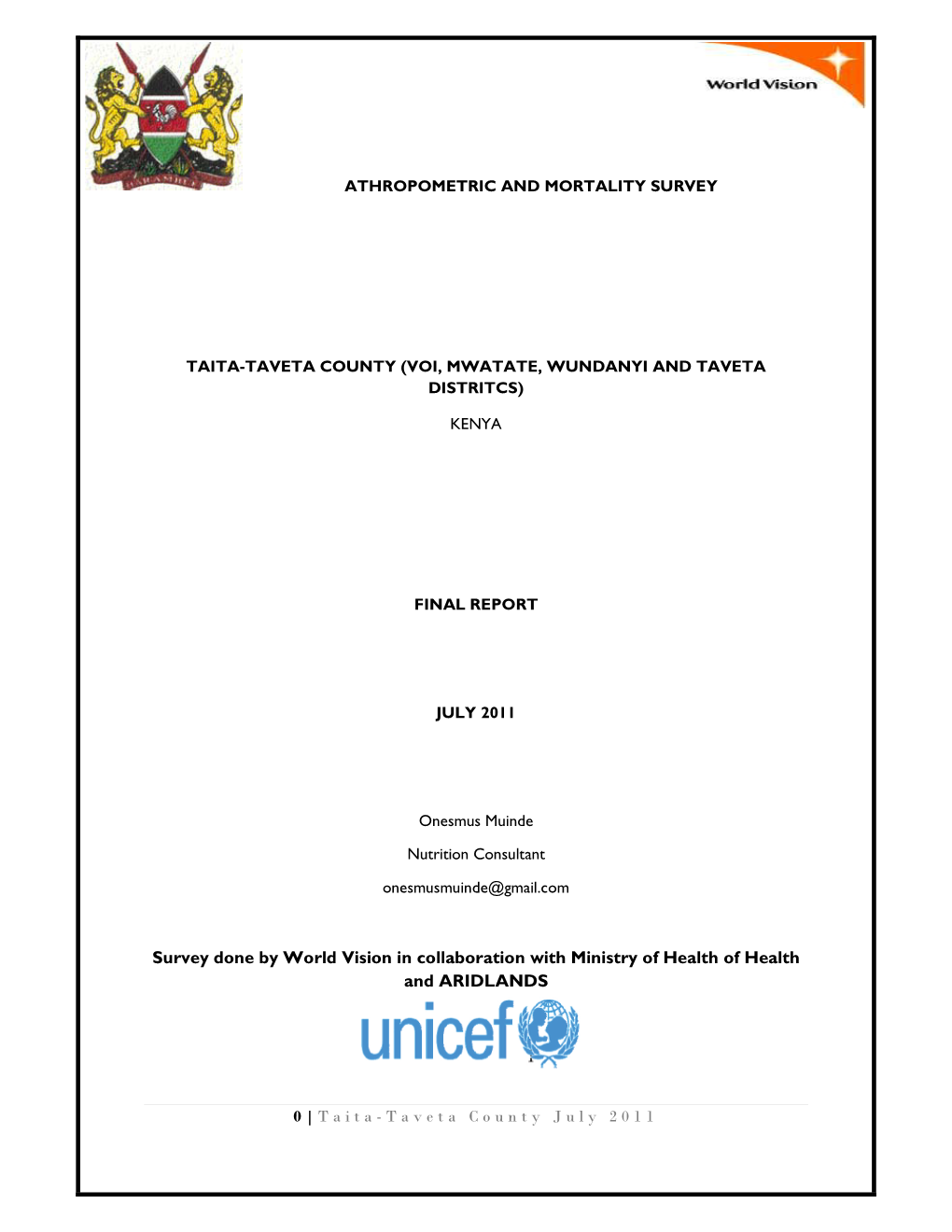 Taita-Taveta Anthropometric and Mortality Survey