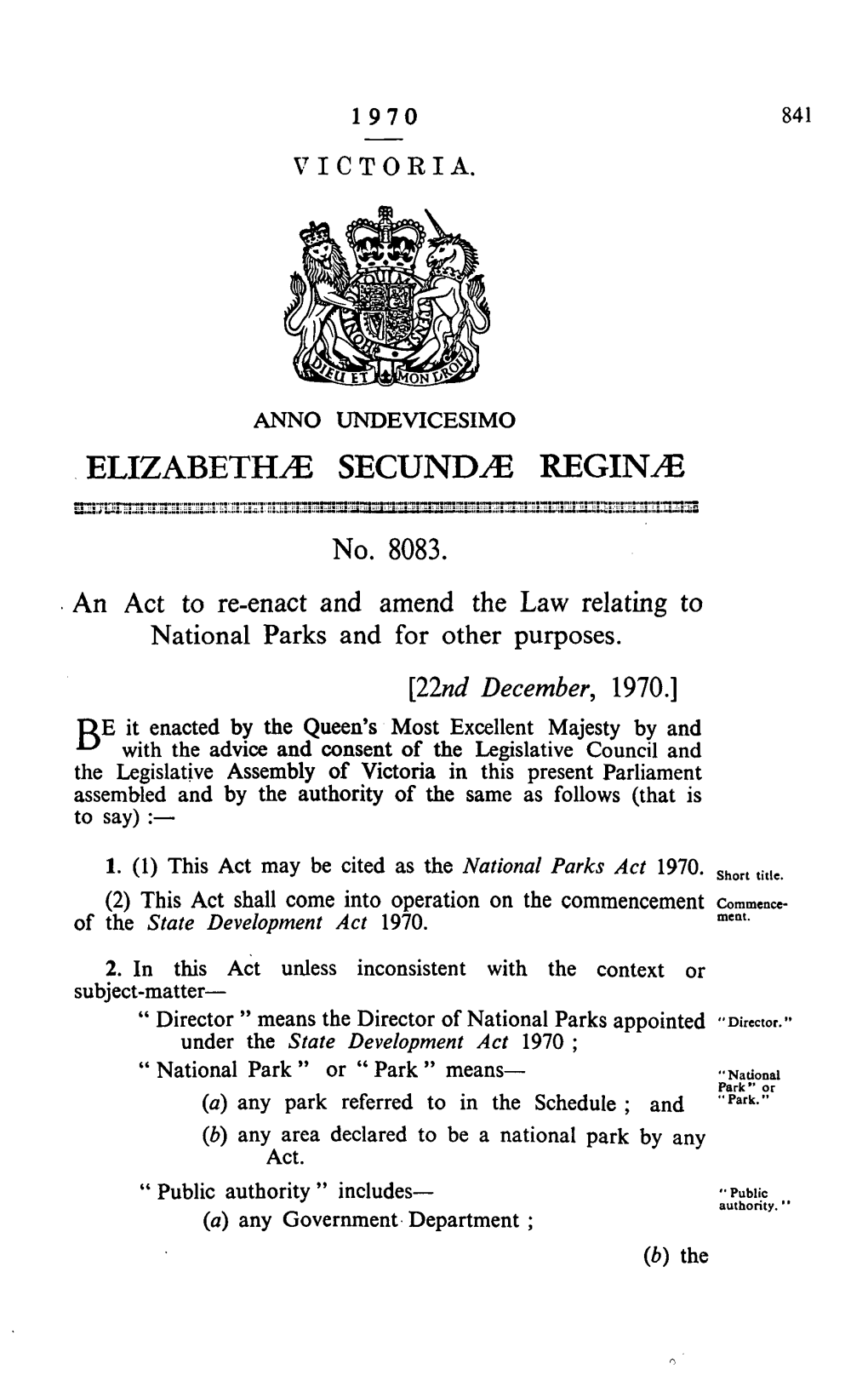 ELIZABETHS Secundy^ REGINS No. 8083. an Act to Re-Enact And