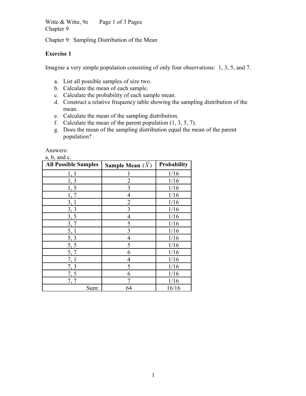 Chapter 8: Populations, Samples, and Probability